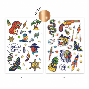 DJ09577-Set tatuaje temporare Bang Bang cu efect metalizat, Djeco 