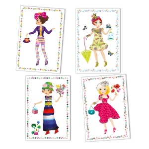 DJ09691-Activitate creativa copii design vestimentar cu abtibilduri reutilizabile, Djeco