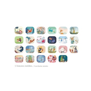Calendar de Advent Lanterna si 24 de discuri cu povesti Big Family, Moulin Roty