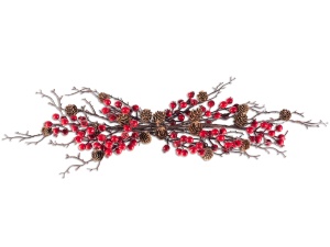 Decoratie de Craciun Manunchi cu conuri si fructe rosii