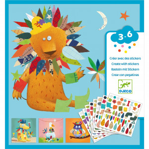 DJ08932-Joc creativ cu stikere Creeaza animale fantactice, Djeco