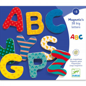 DJ03100-Litere magnetice mari și colorate pentru copii pe tablă magnetică, Djeco