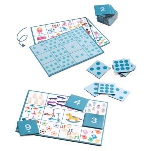 Bingo progresiv pentru copii cu planșe și jetoane față-verso