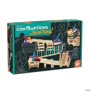 Joc STEM de constructie din lemn tip marble run, Keva Contraptions Reactions Planks