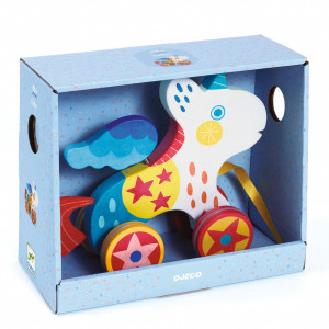 DJ06263-Jucarie de tras unicorn din lemn Djeco