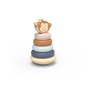 Jucarie din lemn pentru stivuire Roly-poly, Speedy Monkey