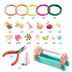 DJ00035 Kit creativ de confectionat bratari macrame cu margele si charmuri