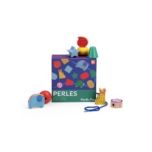 Margele de insirat din lemn Les Toupitis, Moulin Roty