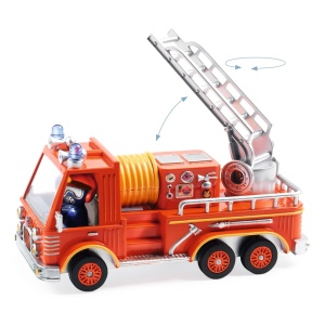 DJ05469 - Masina de pompieri cu scară mobilă Captain Fire Colectia Crazy Motors, Djeco