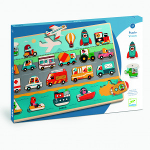 DJ01831_Puzzle lemn Vroom-vroom 2 ani, Djeco
