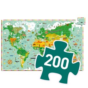 DJ07412-Puzzle observatie cu harta lumii, Djeco