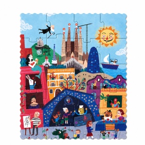 LJ_PZ145U-Puzzle reversibil Zi si noapte in Barcelona, Londji