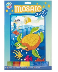 Set creativ, Mozaic din spuma cu sclipici, A4, unicorn(Testoasa) Testoasa