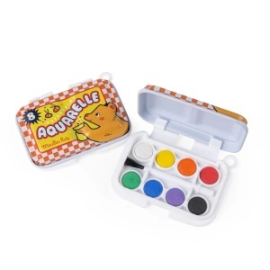 Mini paletă acuarele 8 culori pentru copii 3+