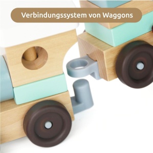 Trenulet din lemn cu cuburi Umu toys