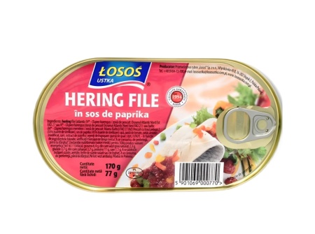 Hering file in sos paprika Losos, 170g