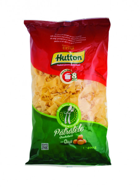 Paste patratele ondulate cu oua, Hutton, 400g