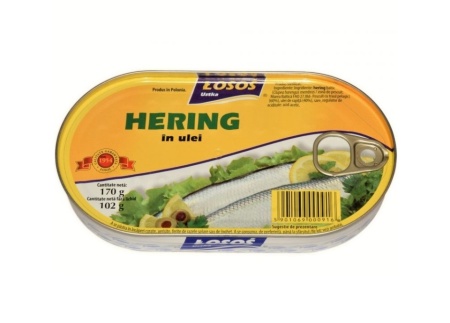 Hering file in ulei, Losos, 170g