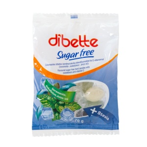 Bomboane cu menta, fara zahar si cu vitamina C, Dibette, 70g