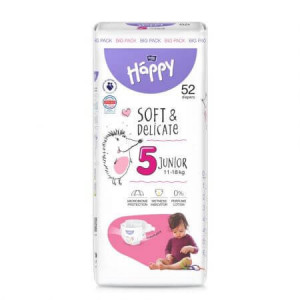 Scutece Happy Junior 5, 11-18 kg, 52 buc