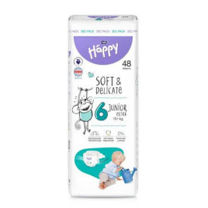 Scutece Happy Junior Extra 6, +15 kg, 48 buc