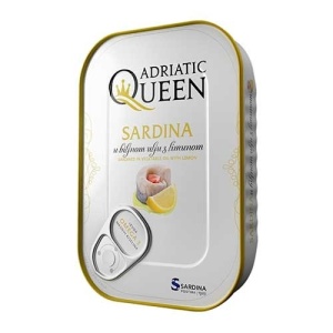 Sardine in ulei vegetal cu lamaie Adriatic Queen, 105 g