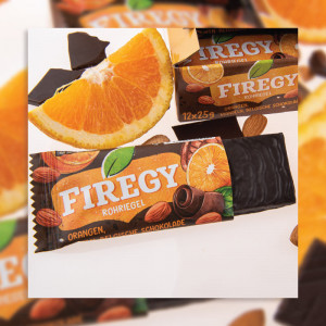 Baton Firegy portocale si ciocolata belgiana 25g