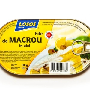 Macrou file in ulei, Losos, 170g