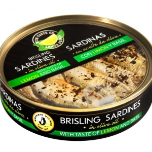 Sardine brisling in ulei de masline cu lamaie, 160g