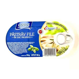 Pastrav file in suc propriu, Losos, 170g