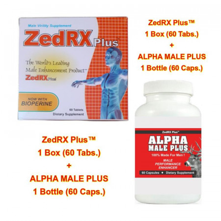 Zedrx Plus™ - Erectile Dysfunction & Penis Enlargement Pills - One Box - 60 Tablets ! & ALPHA MALE PLUS - Sexual Performance Enhancer - One Bottle - 60 Capsules ! (Combo Offer)