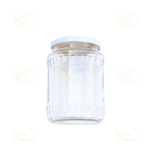 Borcan sticla 720 ml cu capac (set 12 buc)