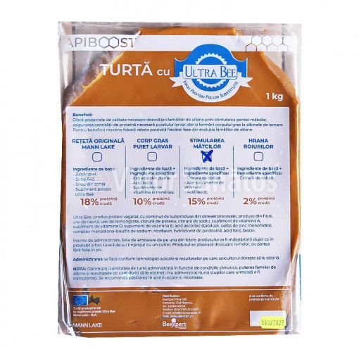 Turta cu Ultra Bee pentru Stimularea Matcilor Apiboost (la bucata)