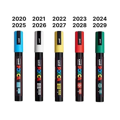 Marker pe baza de apa (Set 5 culori)