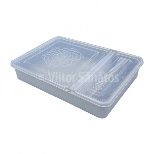 Hranitor pe podisor patrat 1 litru, capac transparent (100 buc)