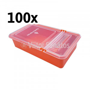 Hranitor pe podisor patrat 0.7 litri, capac transparent (100 buc)