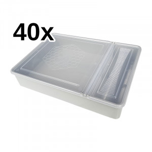 Hranitor pe podisor patrat 3.5 litri, capac transparent (40 buc)