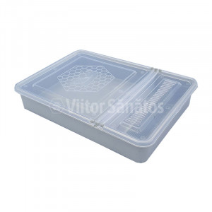 Hranitor pe podisor patrat 1 litru, capac transparent (buc)