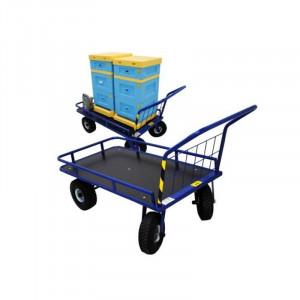 Carucior pentru stupi, 400 kg, cu platforma si protectie, 4 roti