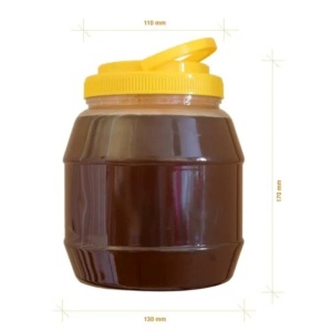 Borcan 2 litri (3 kg miere) rotund din plastic