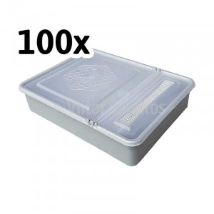 Hranitor pe podisor patrat 1.5 litri, capac transparent (100 buc)