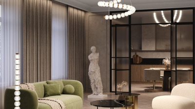 Iluminat stratificat in living - cum combini lustra, aplicele si lampadarul pentru un efect spectaculos