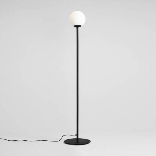 Lampadar modern negru cu glob de sticla Pinne