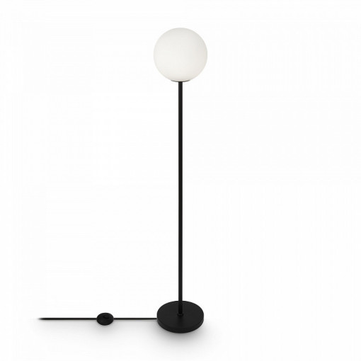 Lampadar modern negru liniar minimalist cu glob de sticla Maytoni Ring