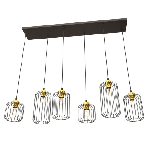 Lustra VANDER 6 Negru Auriu