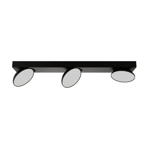 Spot aplicat modern negru rotund cu 3 brate led Castelia
