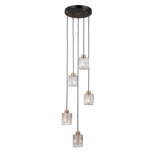Lustra Torno Negru Auriu 5 x E14