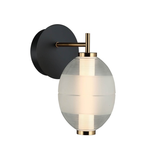 Aplica perete Rinot Transparent, Negru 1xLED