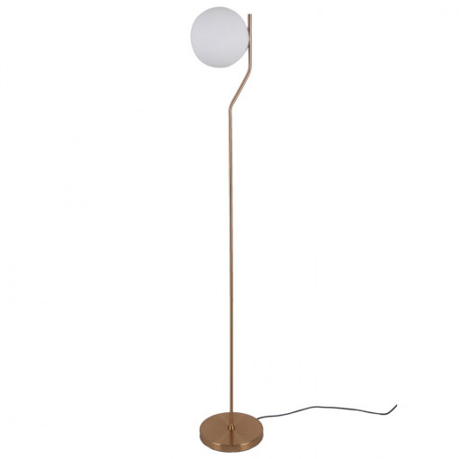Lampadar modern auriu liniar cu glob de sticla Carim