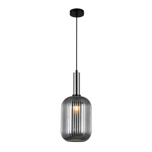Pendul modern chrome cu glob fumuriu Antiola d20